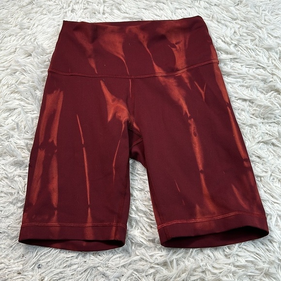 Lululemon Wunder Train High-Rise Short 8" Sun Bleached Wash Red Merlot - Picture 1 of 6